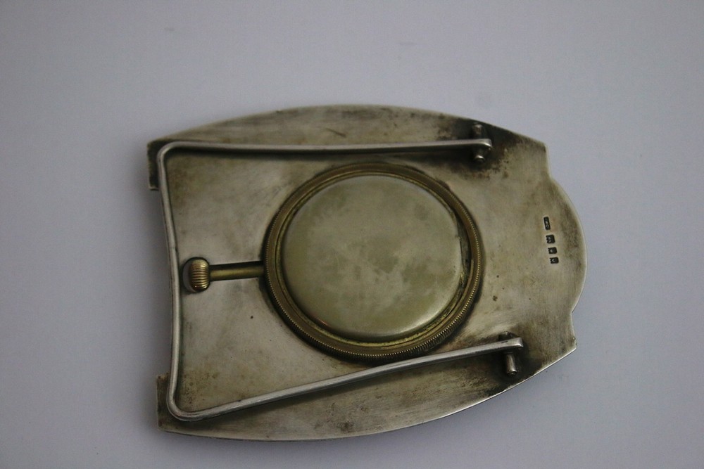 Sterling solid silver 8 day art deco clock working well hallmarked