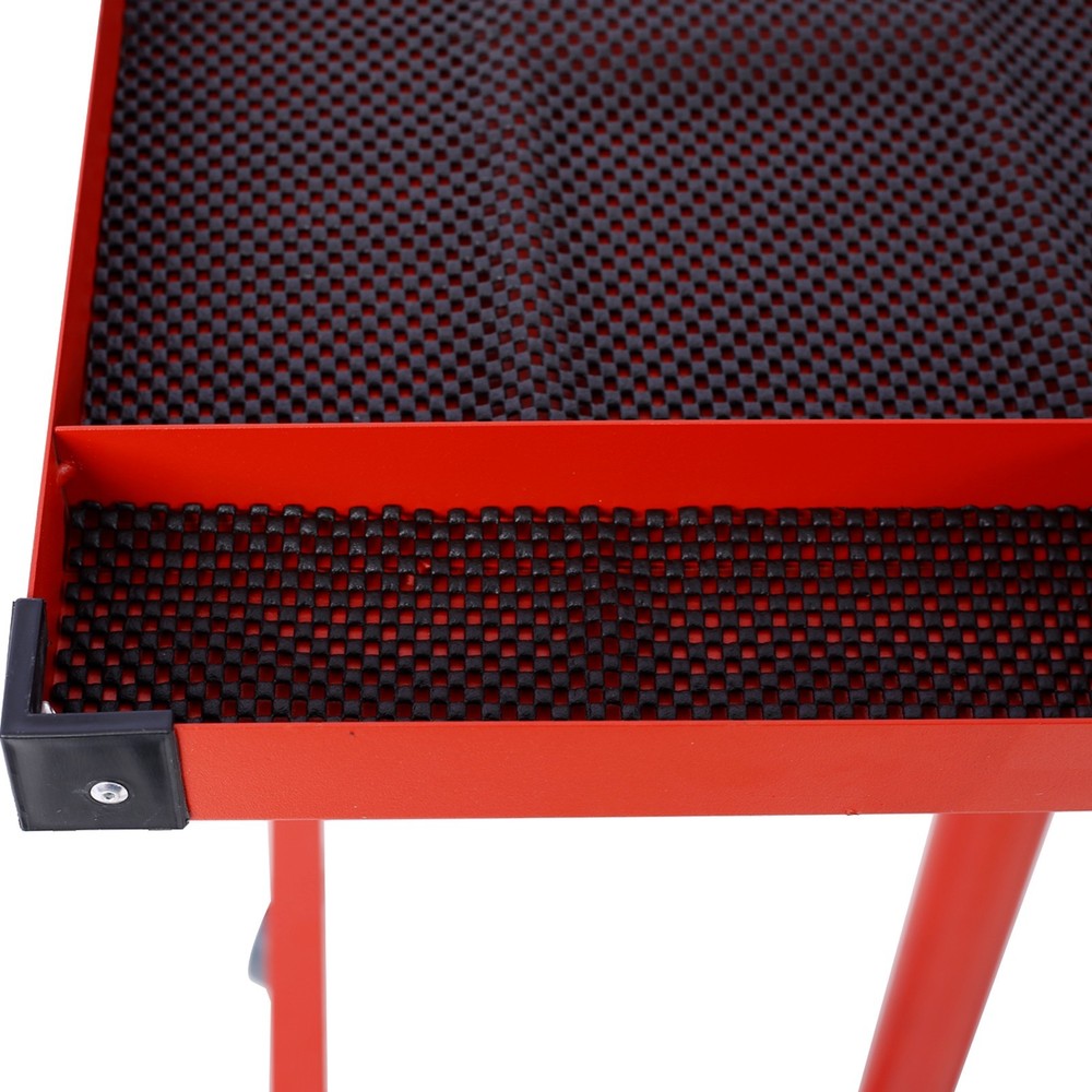 Heavy Duty 220LBS Adjustable Tear Down Work Table with Drawer, Red