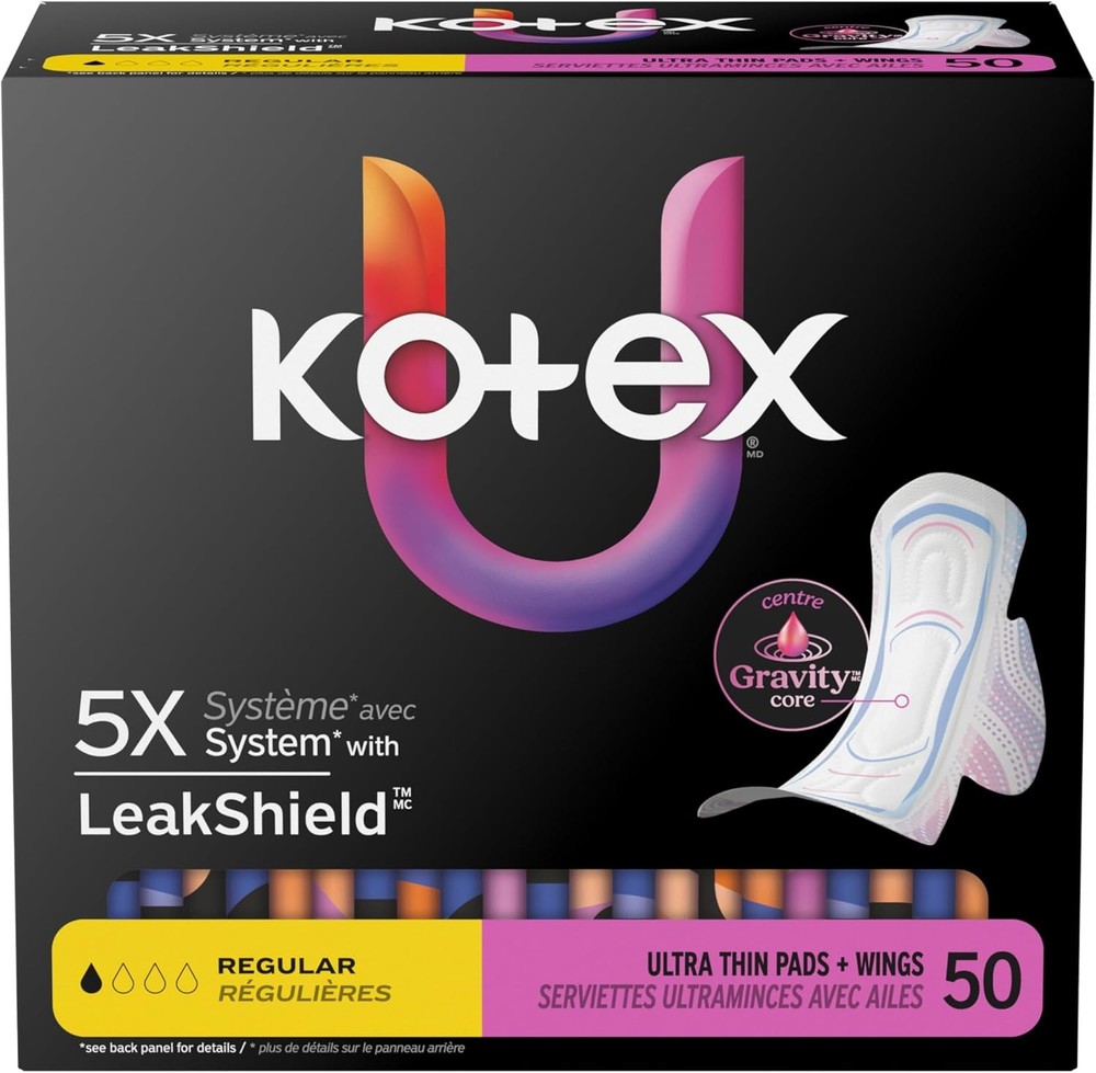 Ultra Thin Pads with Wings, Regular Absorbency, (2 Pas of