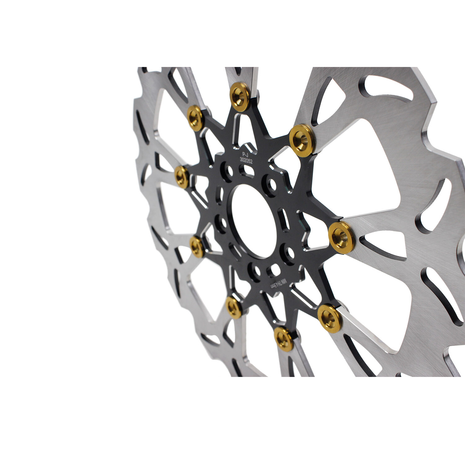 14" Big Black & Gold Front Brake Rotor for Harley 00-14 Dyna Softail 04-13 XL