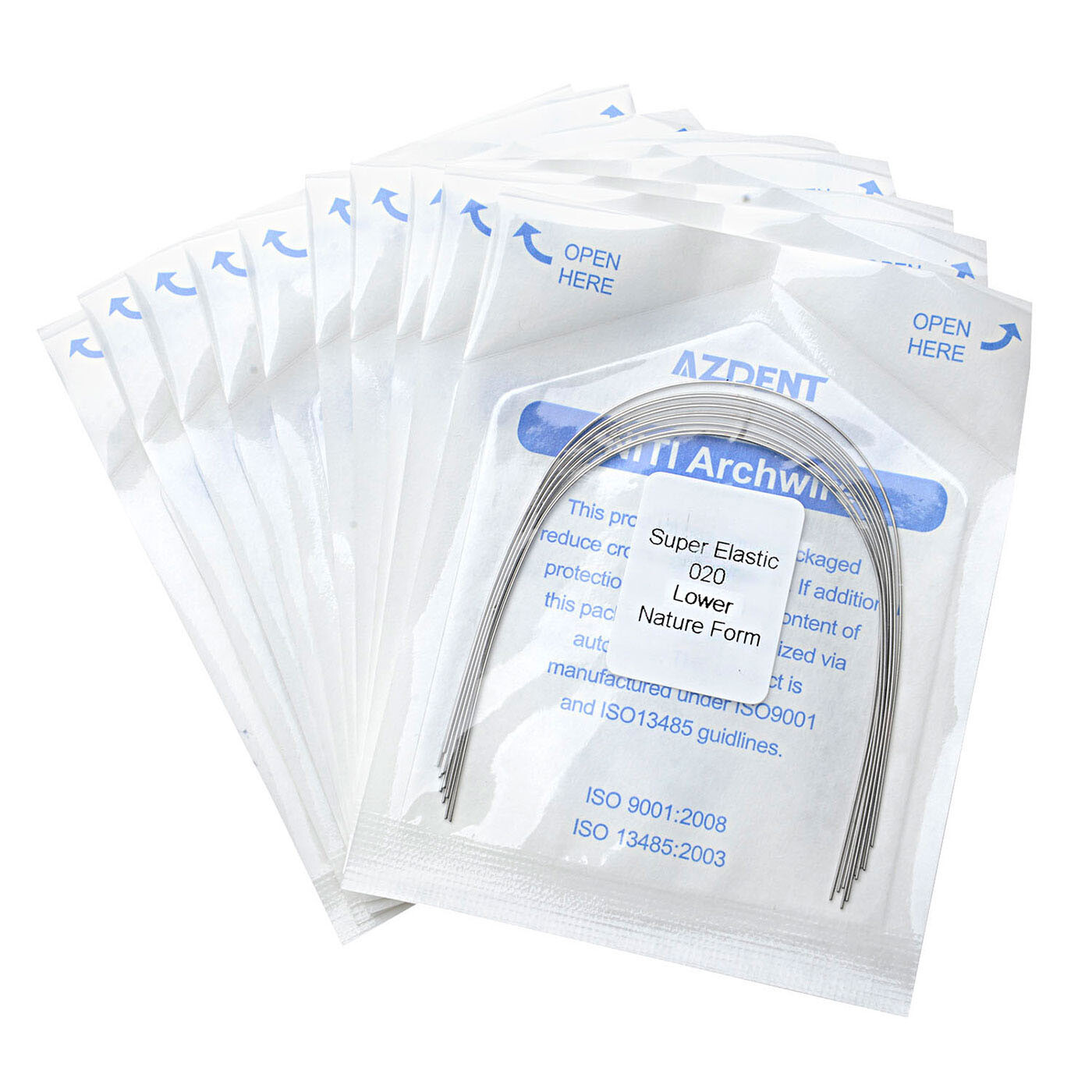 10Pc AZDENT Dental Orthodontic Super Elastic Niti Round Arch Wire Nature Form