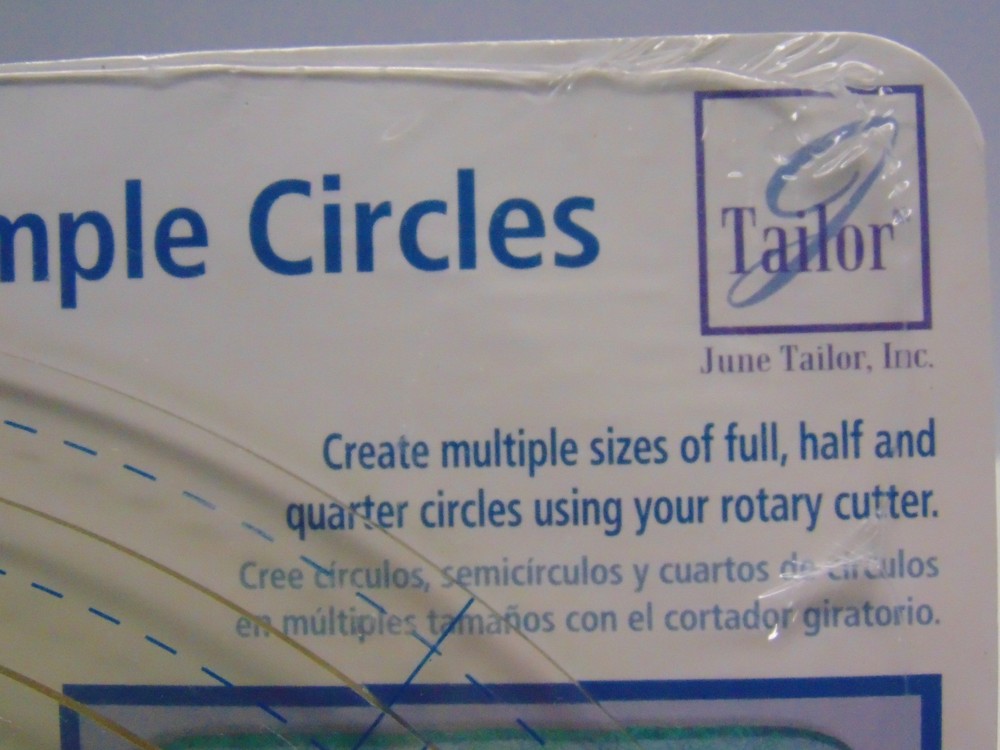 2pc New June Tailor Simple Circles Template & 8.5" Get Squared Ruler