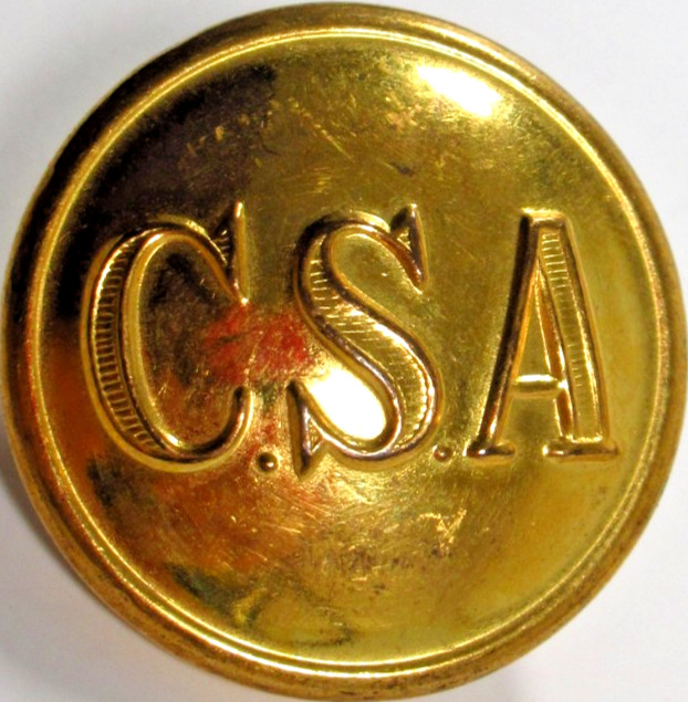 CSA Confederate Button Reproduction Waterbury Conn Civil War Style