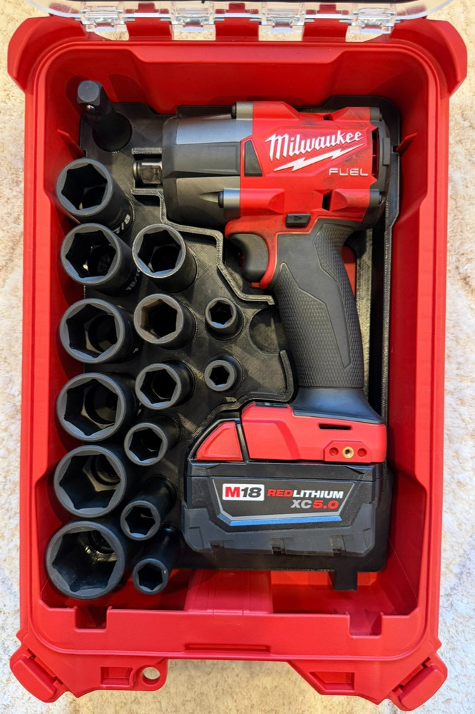 Milwaukee Packout Insert  1/2” Socket SHOCKWAVE SAE 3/8” - 1 1/4” and 1/2 Impact