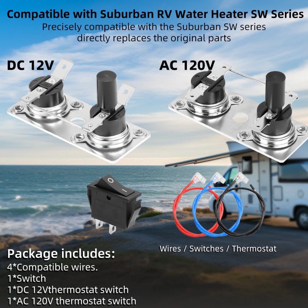 For Suburban Water Heater 232306 Thermostat Limit Switch Kit 100 Degree RV 120V