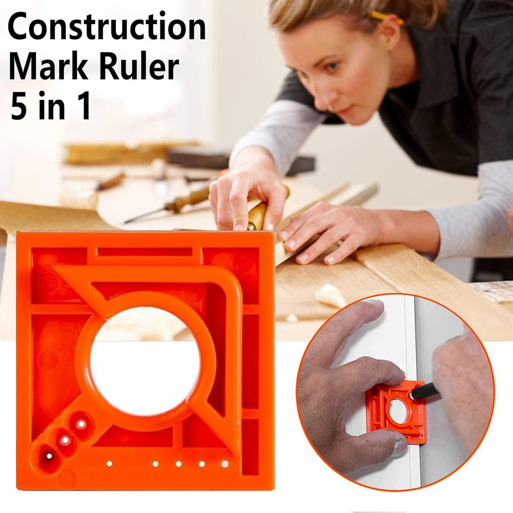 2PCS Marks Offset Ruler with Level - 5 in 1 Multifunction Ruler for Parallel Lin