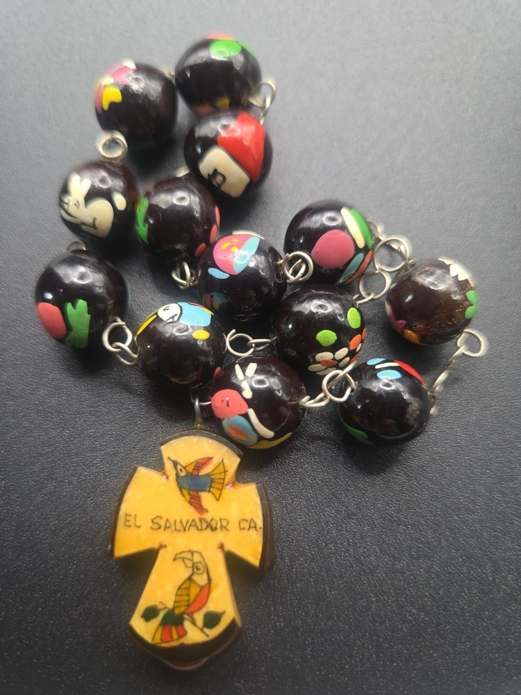 Hand Painted Rosary El Salvador