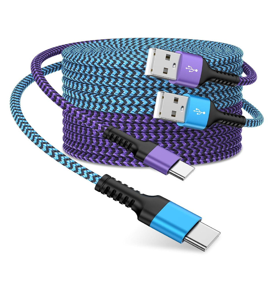 USB Type C Cable 10ft for iPhone 17/16/15 Charging Cable, 2Pack Extra Long Braid