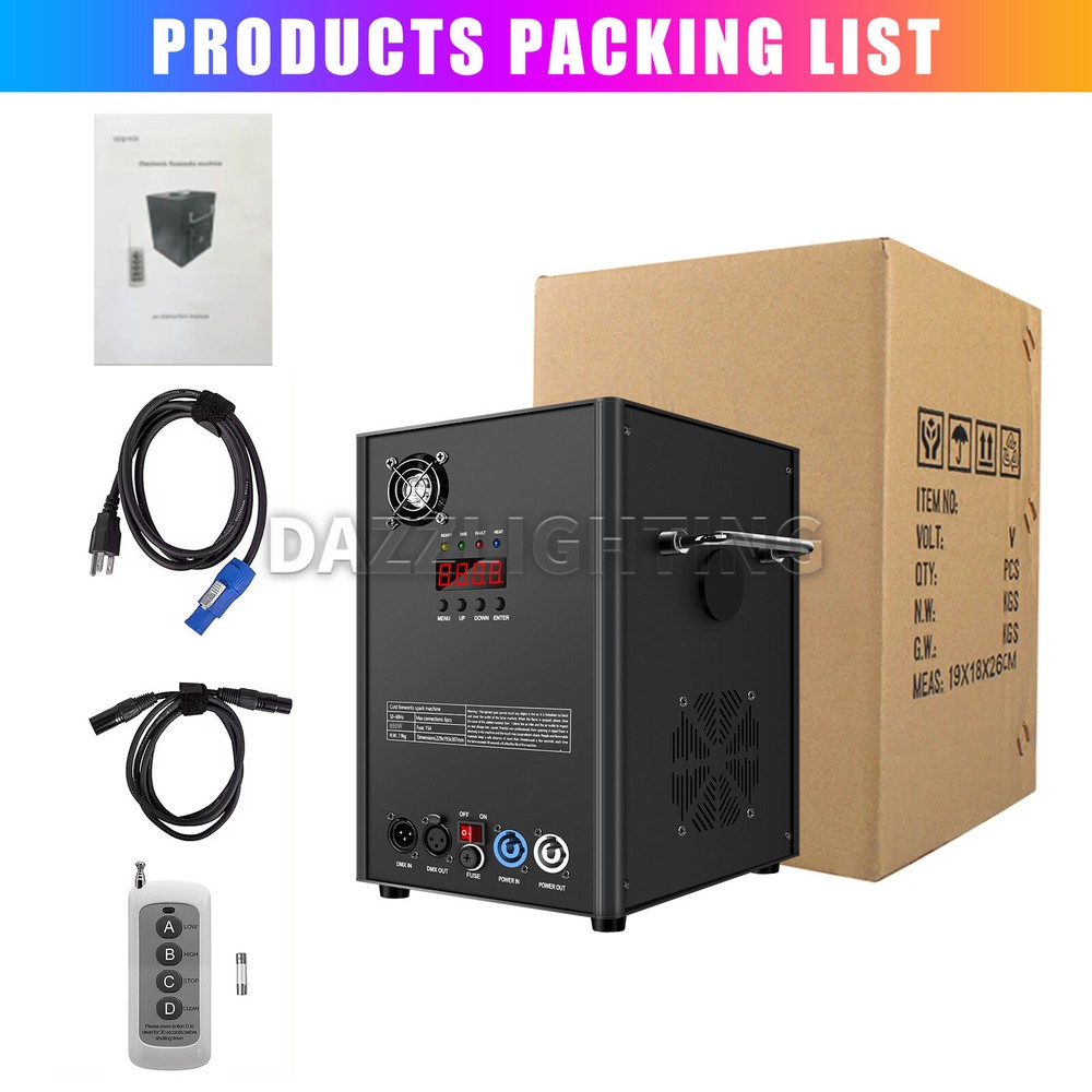 850W Cold Spark Firework Machine DMX Remote Control Wedding Event Stage Effect