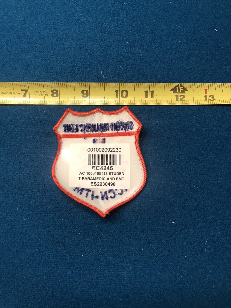 Student paramedic ICCN-ITM shoulder patch-new