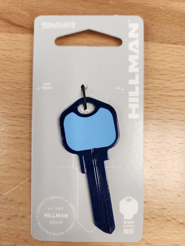 BLUE WRITE-ON-IT KWIKSET KW1/KW10 KEYBLANK