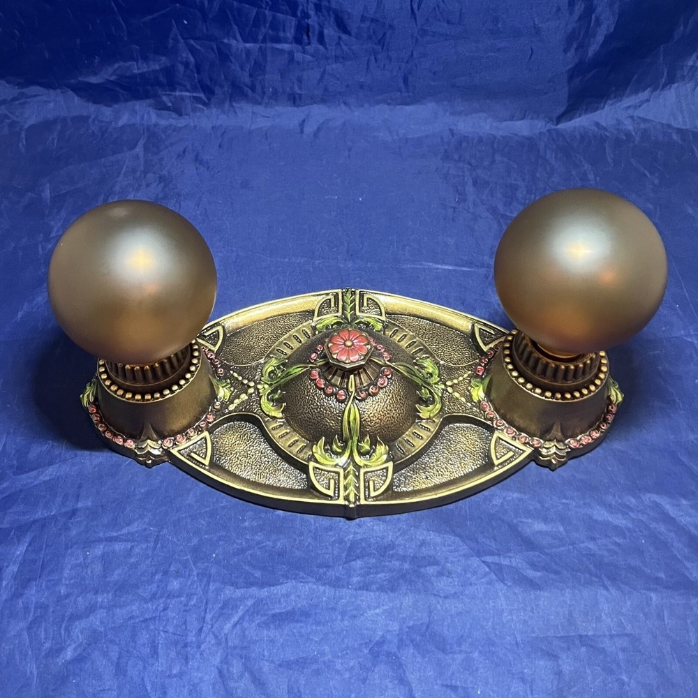 Antique Single Two Socket Flush Mount Fixture Beautiful 19B