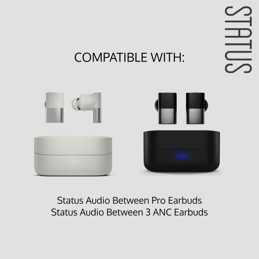 Status Audio Memory Foam Replacement Earbud Tips - for Between Bone (White)