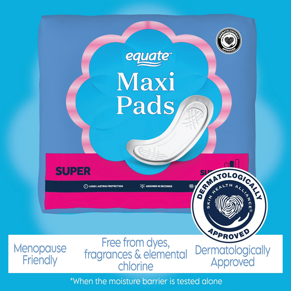 (3 Pack) Maxi Pads, Super Protection (48 Count)