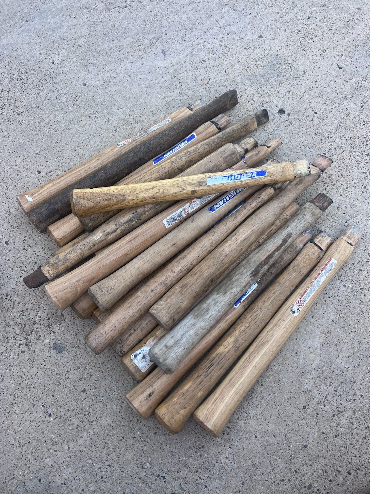 LOT of 4 Used Vaughan 12-14in Handles, Wood Turning, Repurposing, Crafting