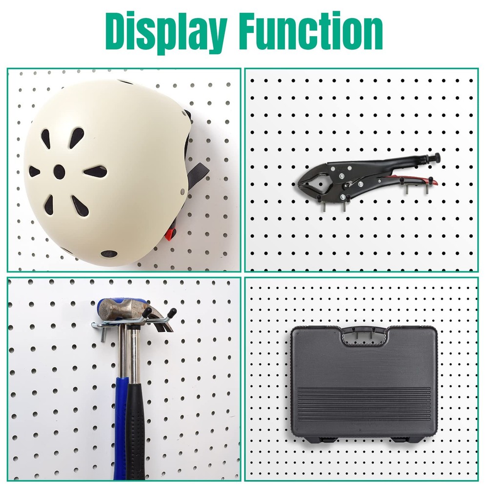 10 Pack Pegboard Hooks, Peg Board Tool Utility Hooks & Hangers Fit 1/4" Pegbo...
