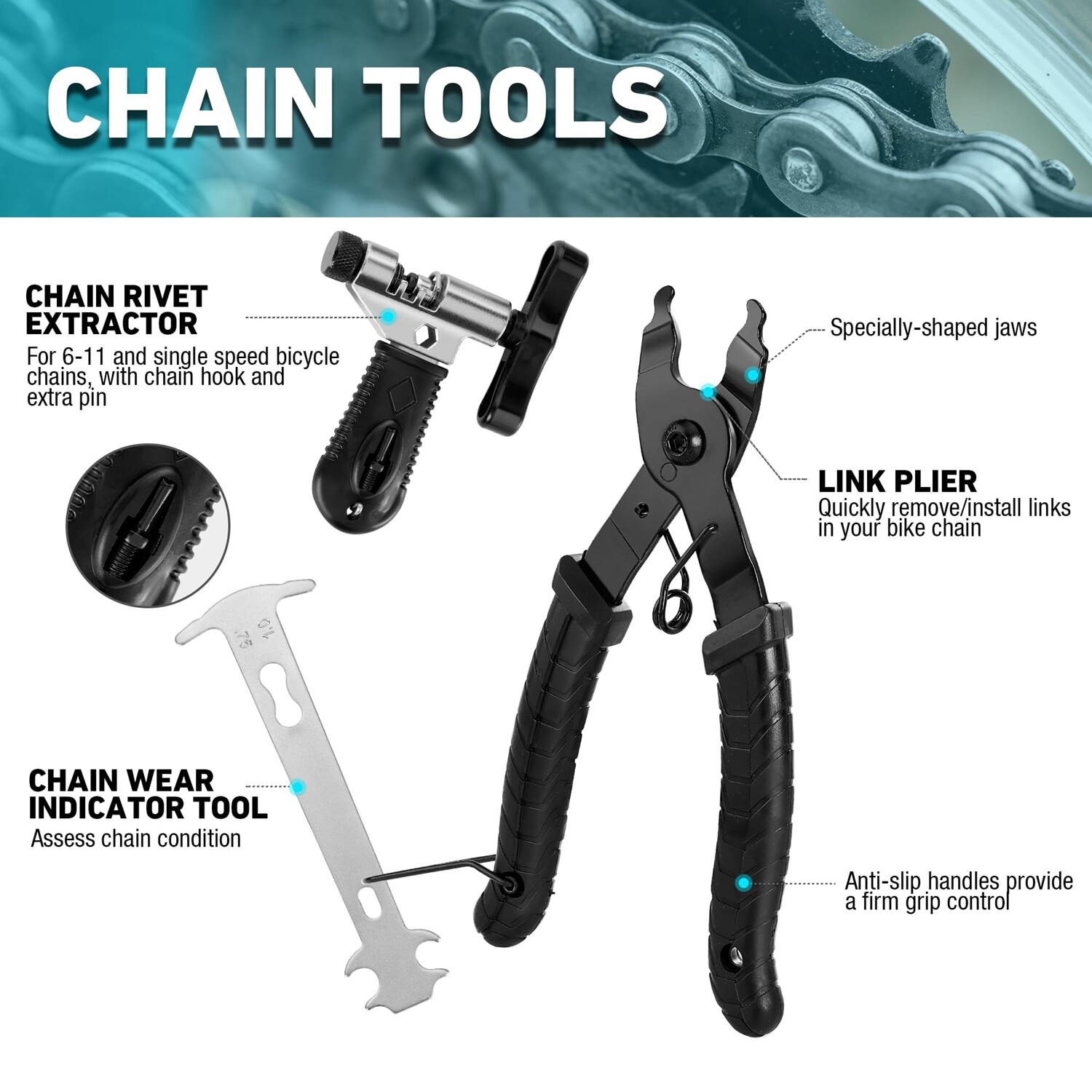 DURATECH 41PCS Bicycle Tool Kit Bike Tool Kit w/Storage Box Bike Repair Tool Kit