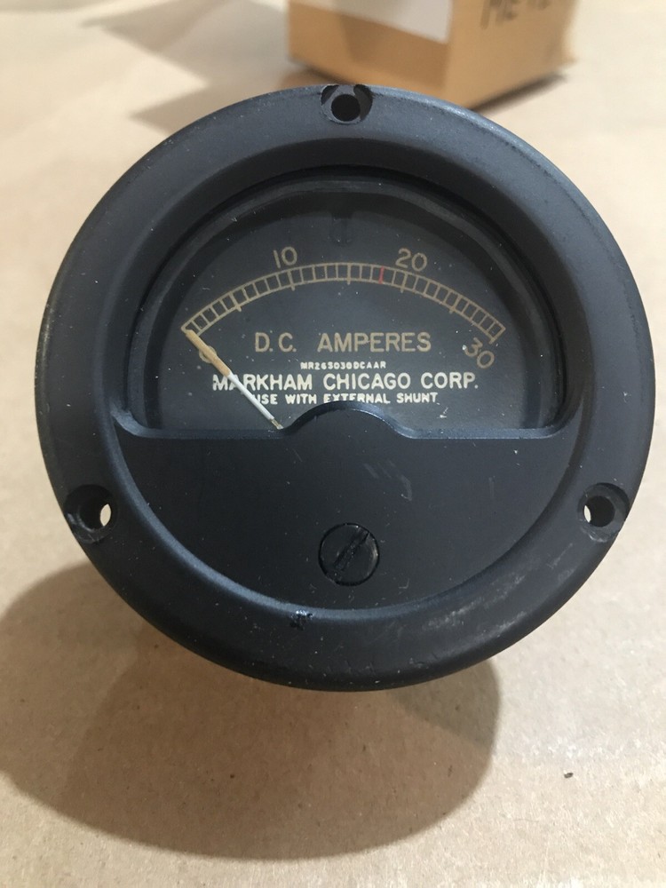 NOS Markham Chicago DC Amperes Meter 0-30 #S