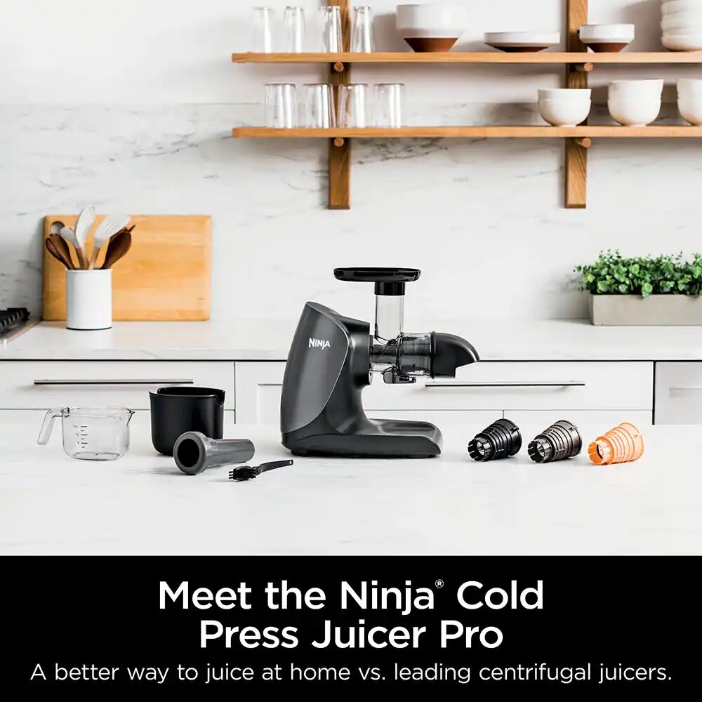 Ninja JC101 Cold Press Pro Compact Powerful Slow Juicer with Total Pulp Control