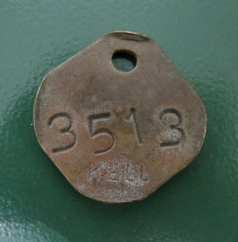KELLINGLEY Colliery Pit Check Tally - marked KELL 3513