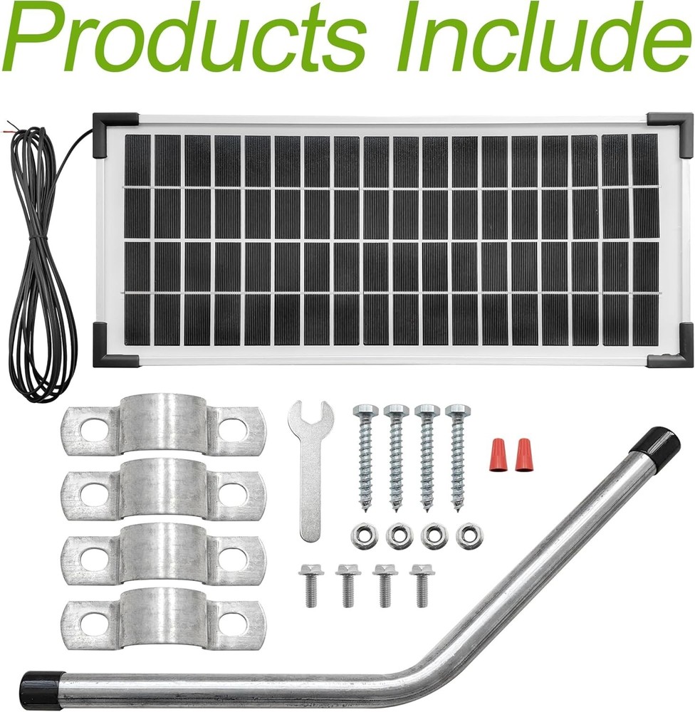 FM123 Solar Panel Kit,Compatible with Mighty Mule Automatic Gate Openers,10 Watt