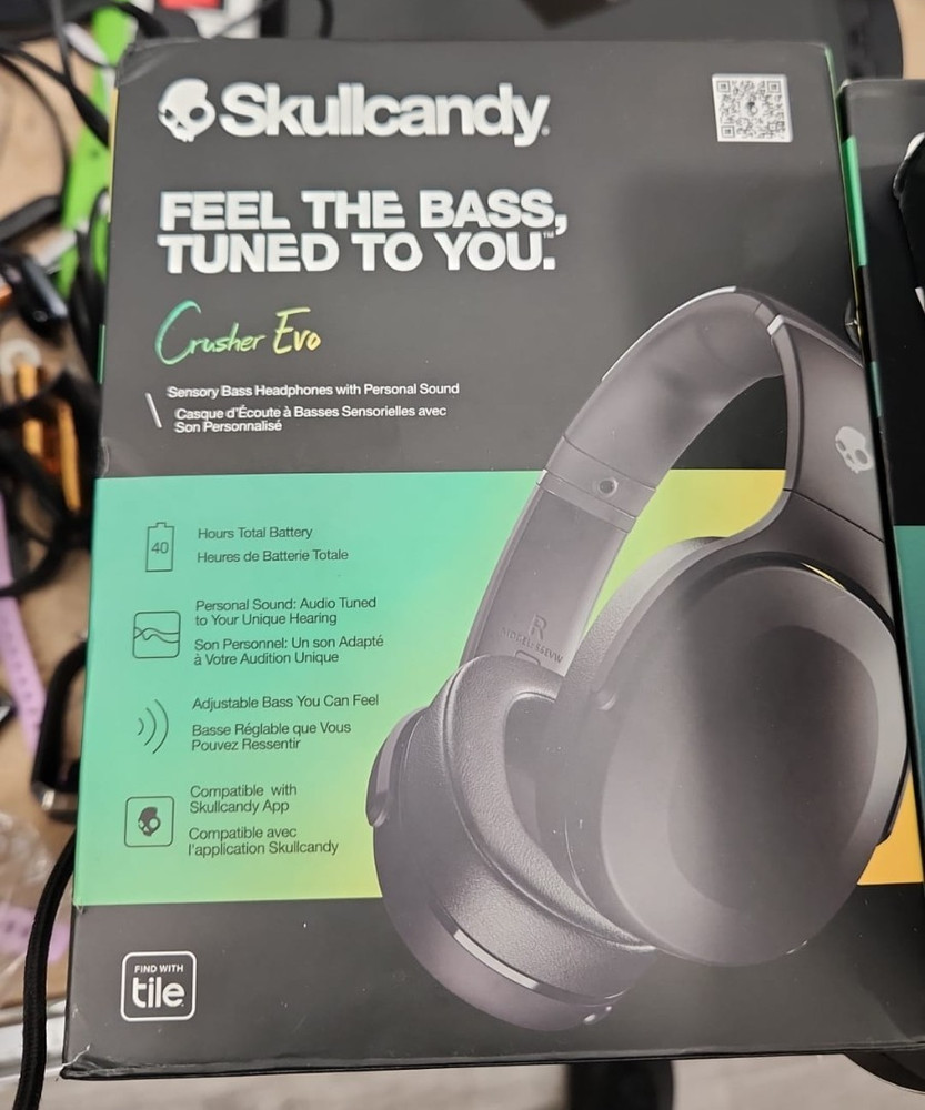Skullcandy Crusher Evo Wireless Over-Ear Headphone - True Black Open box