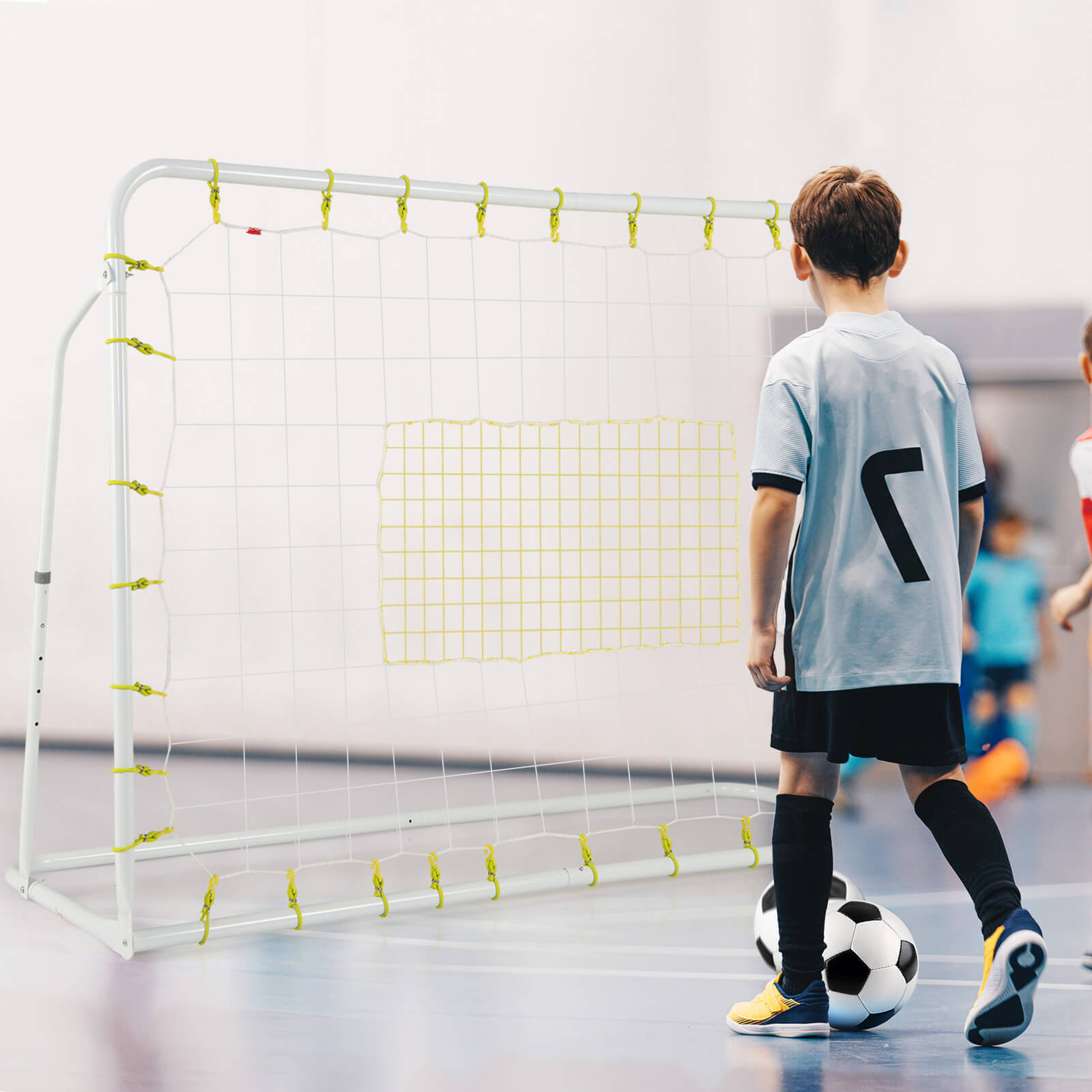 6.1' x 4' Versatile Soccer Rebounder 2 in 1w/ Shooting Auxiliary Area 4 Nails