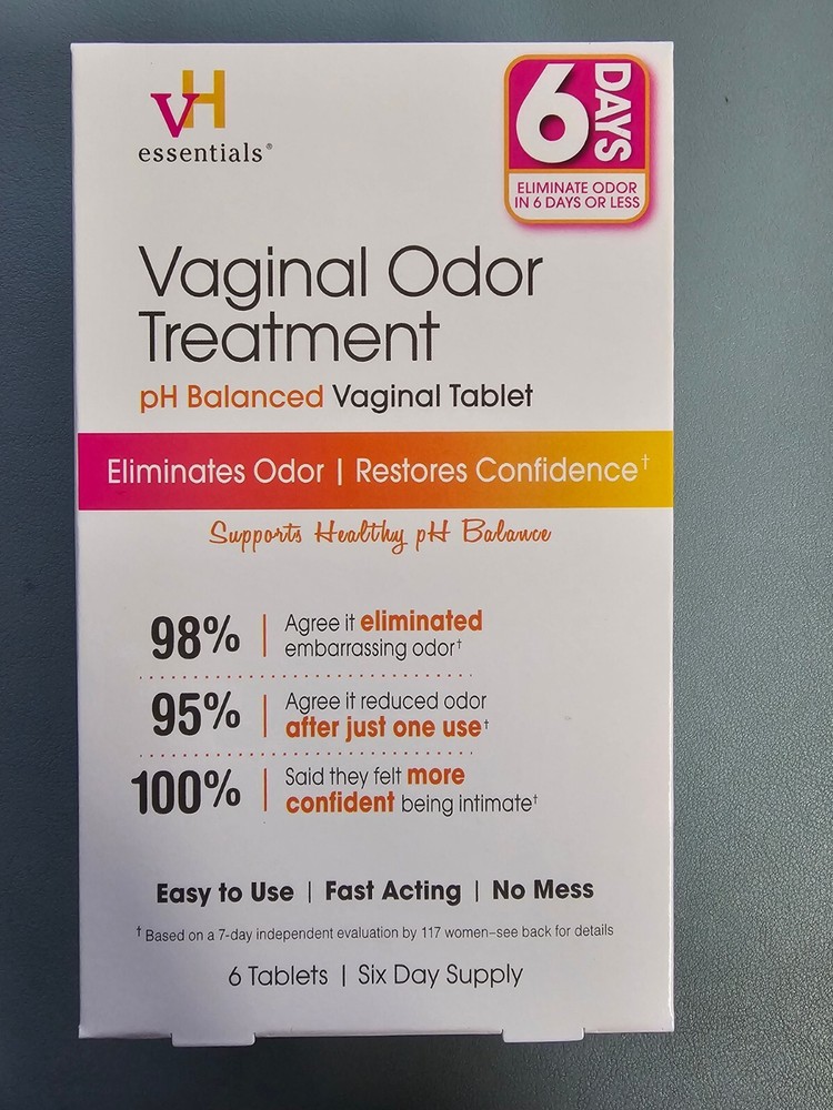 Vh Essentials Ph Balanced Vaginal Odor Suppositories 6 Tablets With Applicator