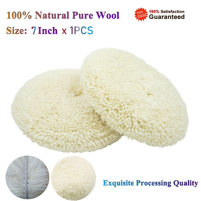 Double Side Wool Polishing Pads 7" Buffing Pad Hook & Loop For Cutting Polishing