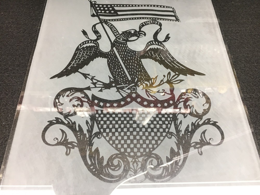 Antique Clock Glass Replacement Eagle Design 9” x 12"