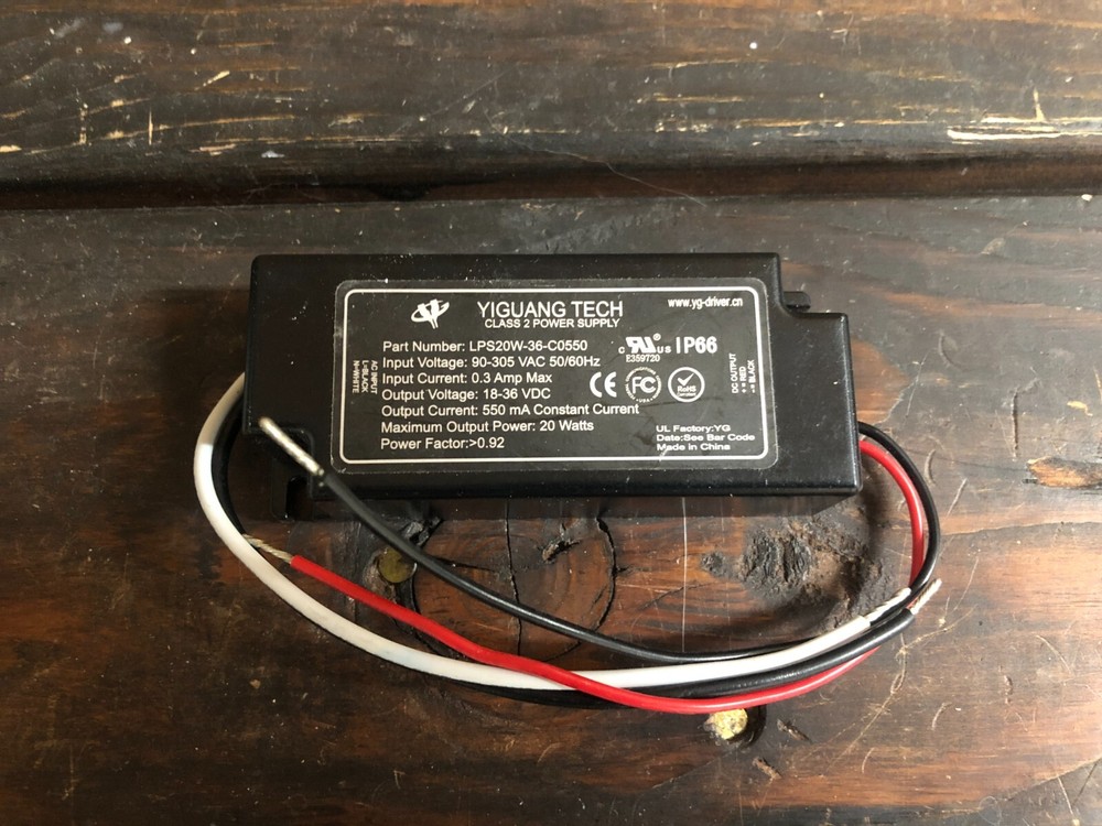 20W Power Supply LED Driver Yiguang Tech Class 2 Constant Current