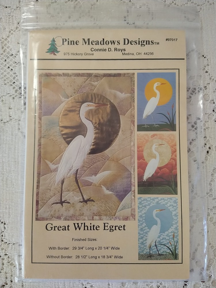 "Great White Egret" Wall Quilt Pattern #97017 by Pine Meadows Designs