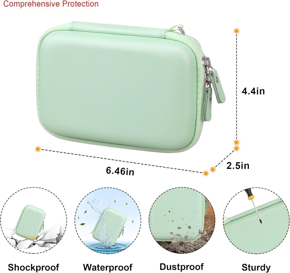 Elegant Light Green Carrying Case for SUPVAN E10 & Phomemo D30 Label Makers