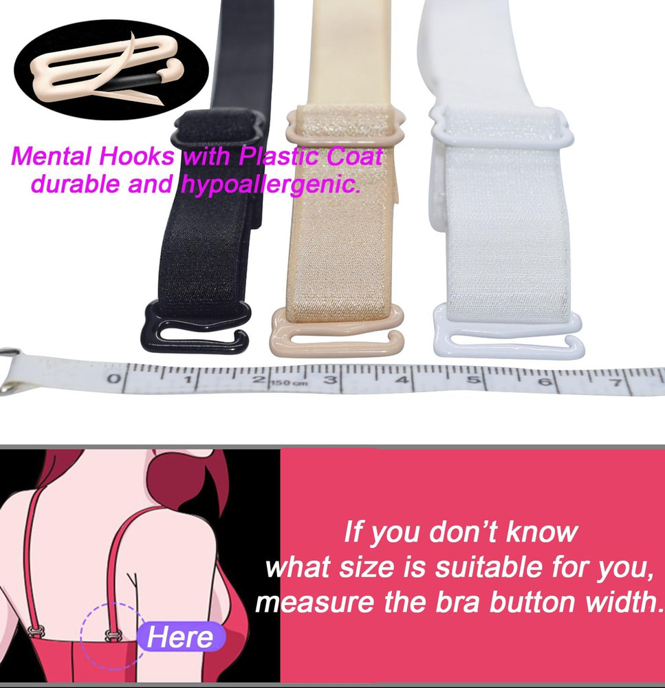 Shoulder Bra Straps Replacement 12Mm 15Mm 18Mm Width Elastic Adjustable Removabl