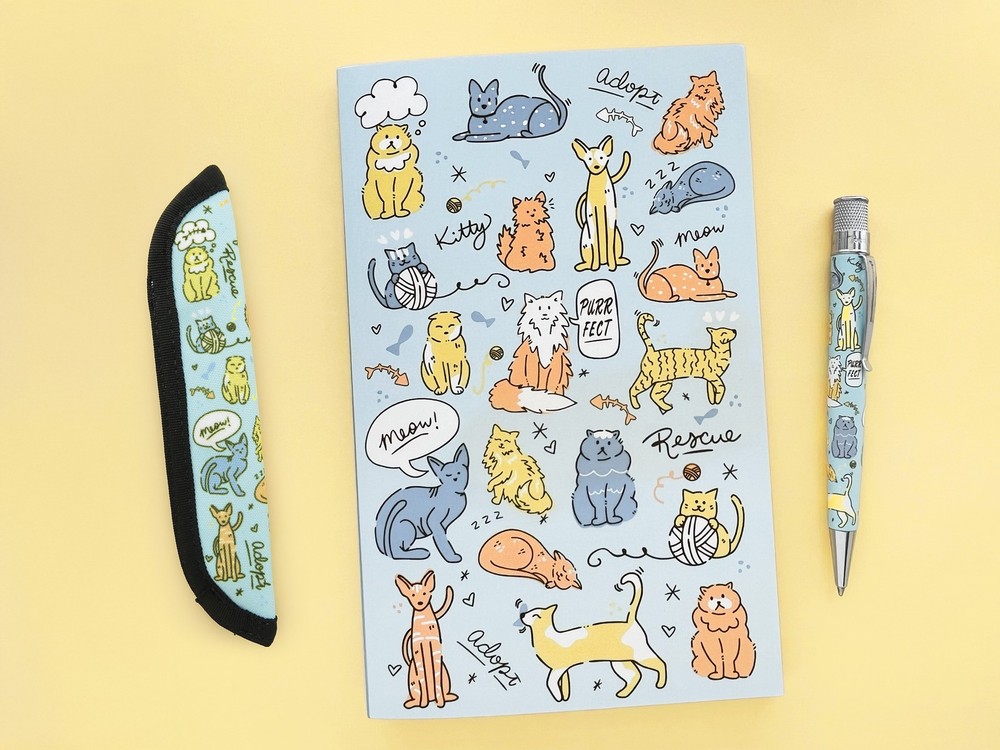 Retro 51 Cat Rescue 6 Notebook - Dotted - NEW