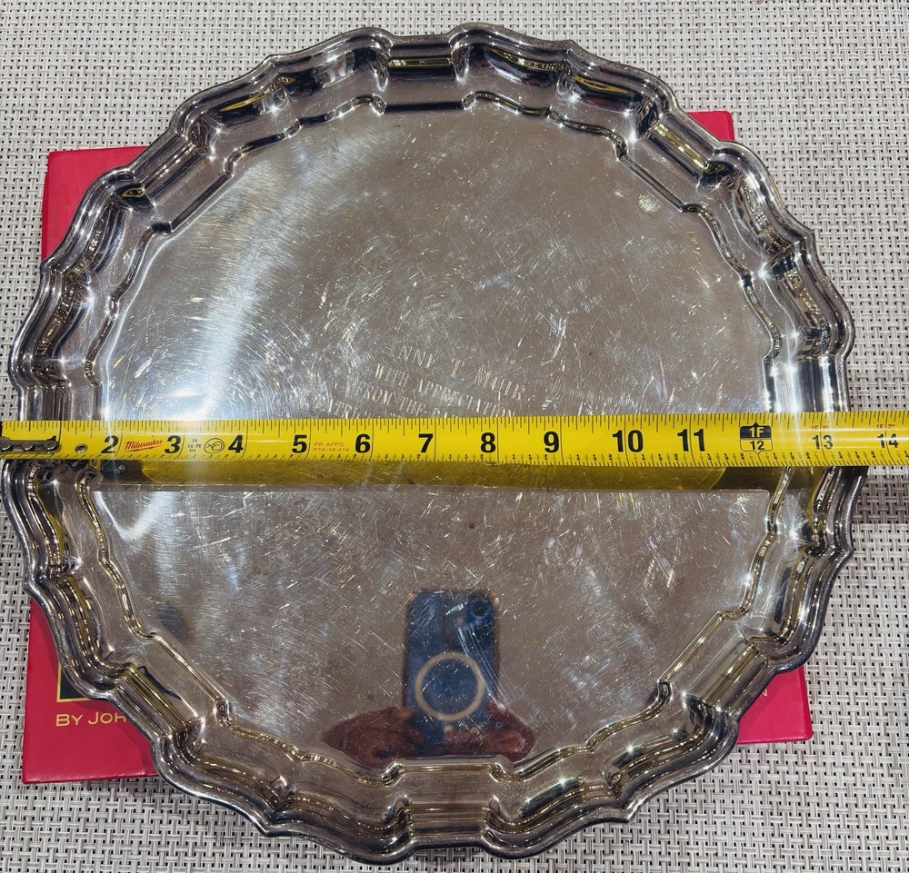 Reed & Barton Silverplate Chippendale Tray Engraved St. Patrick 14”