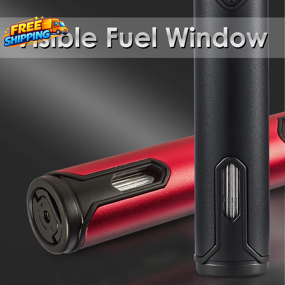 2 Pack Butane Torch Lighter 6 Inch Refillable Pen Lighter Adjustable Jet Flame