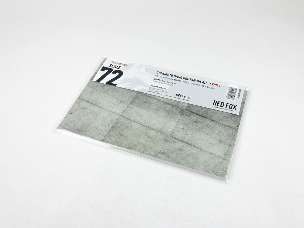 Red Fox DB-72007 1/72 3d Diorama Base Concrete Base Rectangular Type 1 250x160mm