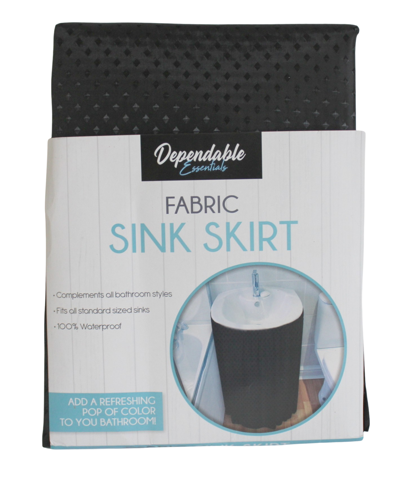 Fabric Sink Skirt Diamond Stitch Wraps Around The Sink Self Stick USA Seller