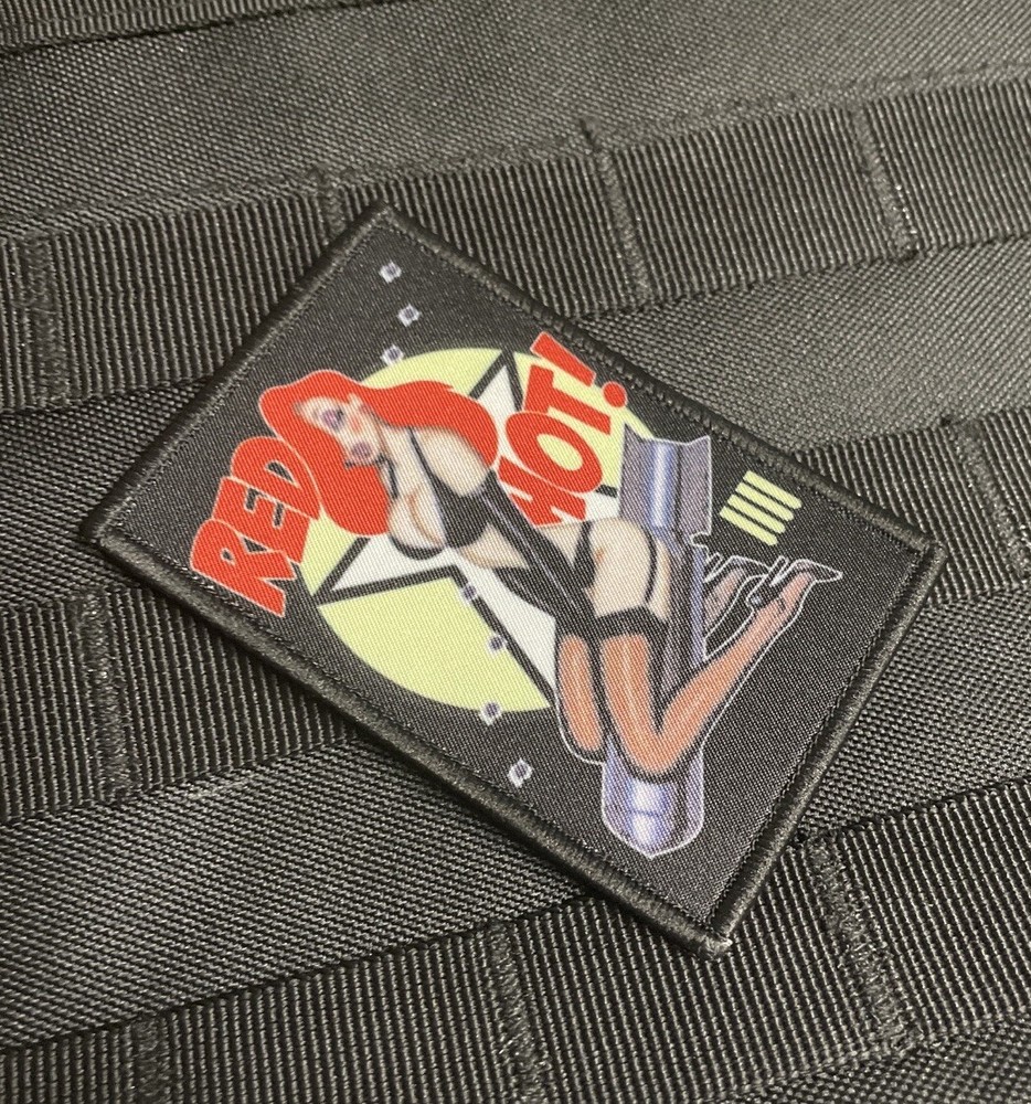 Vintage Bomber Look Jessica Rabbit Red Hot hook Loop Patch