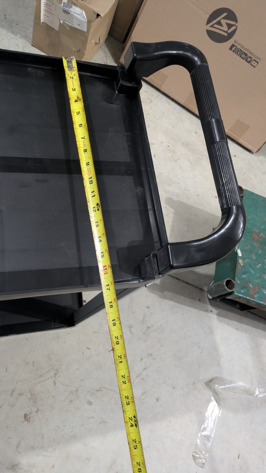 Small Bussing Cart with Two Shelves 32" x 16" x 24" BLACK 109CARTBS2BK Utility