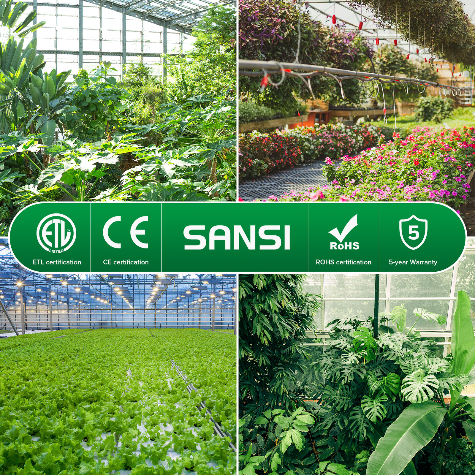 SANSI Grow Light LED Full Spectrum High PPFD Dimmable Lamp Grow Tent 3x3FT/4x4FT