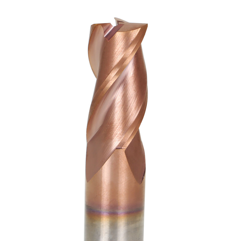 5PCS 1/2" 3 Flute 37° Helix Carbide End Mill For Aluminum SQUARE ZRN COATED