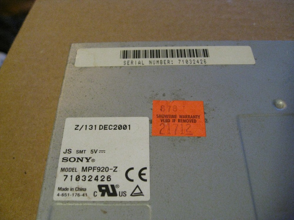 SONY MPF920 FLOPPY DISK DRIVE internal
