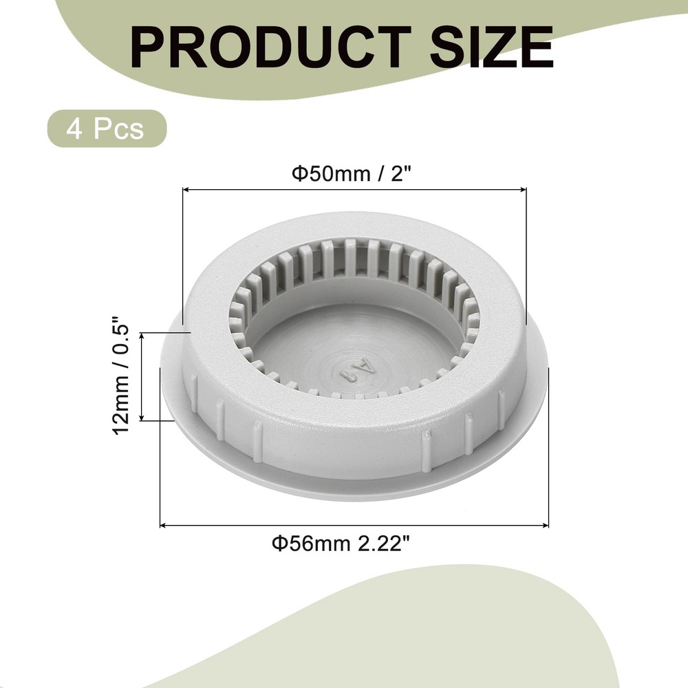 4 pcs round oven cover 50mm/2" for ceiling grey