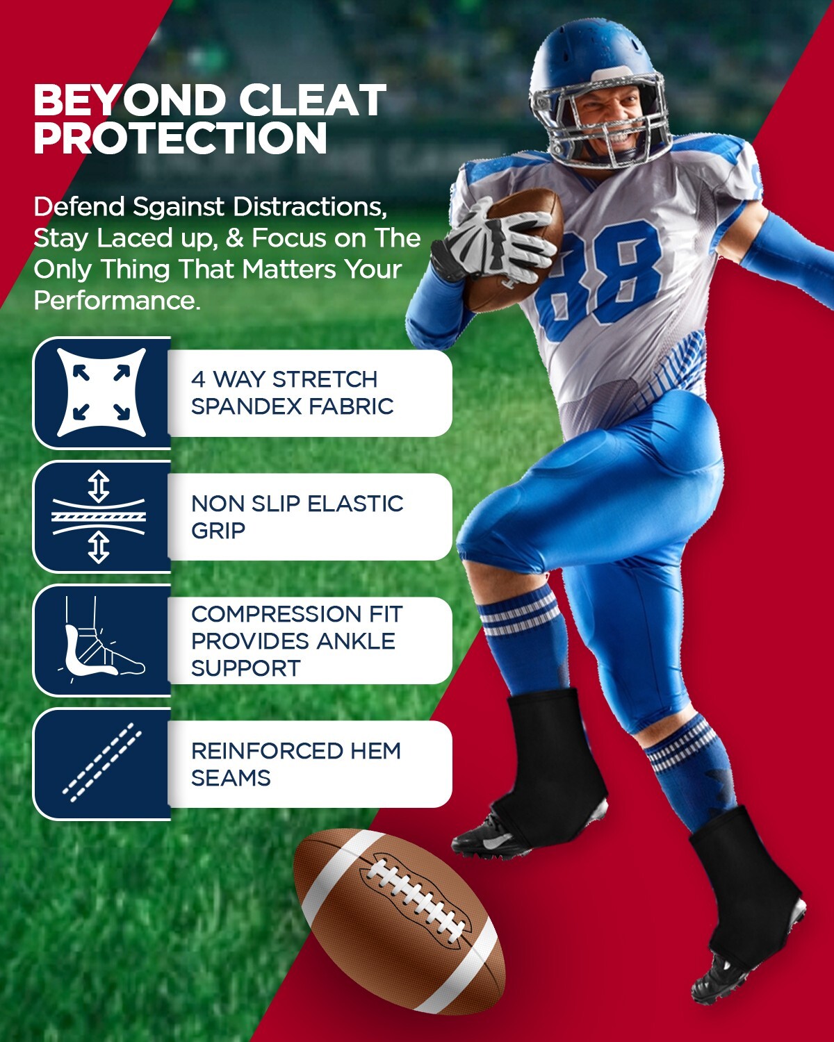 Exxact Sports Football Spat Covers, Spats for Men and Boys