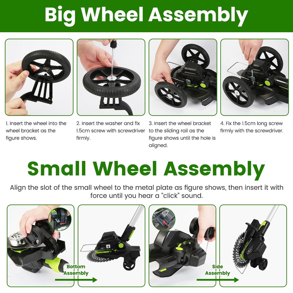 21V Cordless String Trimmer Edger WeedWhacker Grass Eater Lawn Cutter 2 Battery