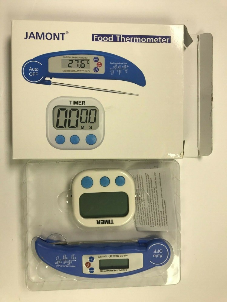 NEW 2PCS Jamont DIGITAL Food Thermometer and Timer Set