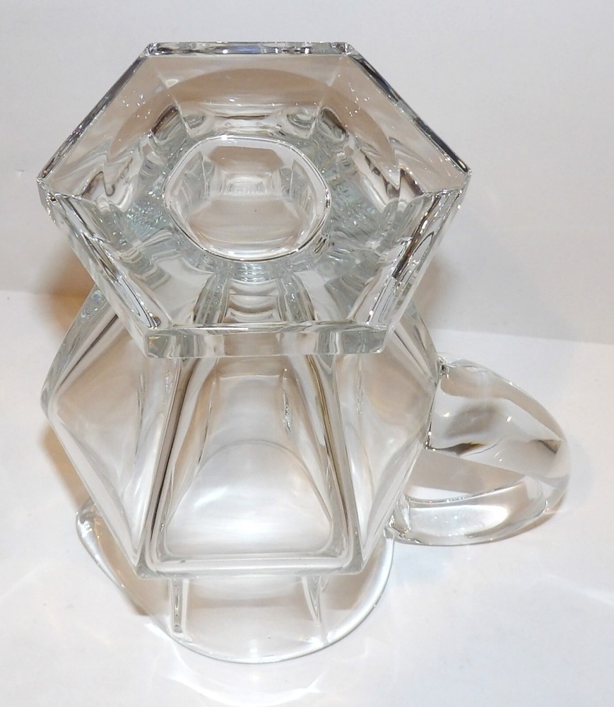 EXQUISITE SIGNED GORHAM CRYSTAL SOVEREIGN PANELED DESIGN 8 3/8" PITCHER