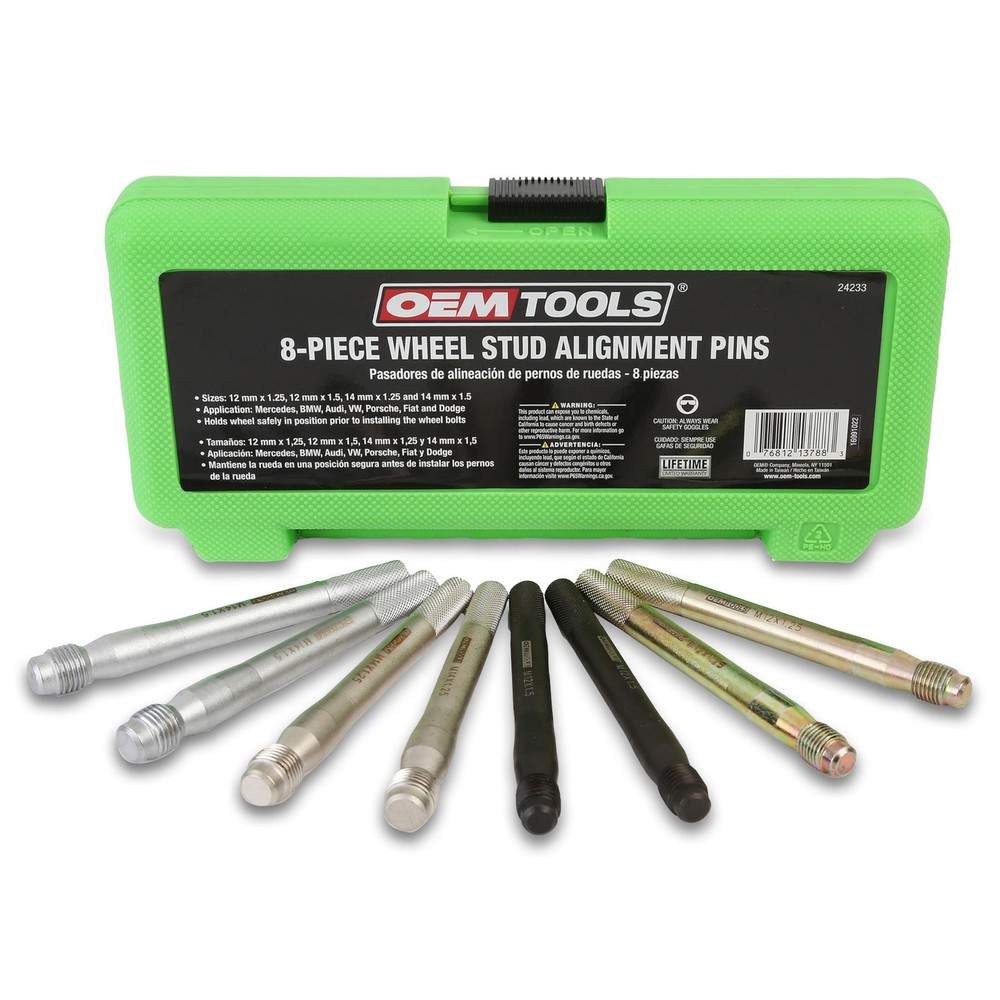 OEMTOOLS 24233 Wheel Stud Alignment Kit, Safe 8 Piece, Color Coded